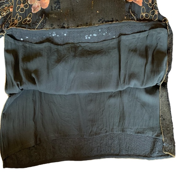 Vintage Beaded Sequin Silk Dress Size Large - Picture 15 of 16